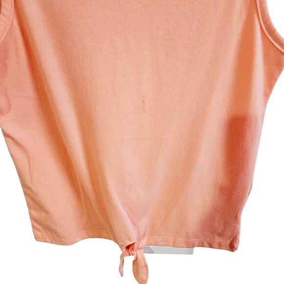 Children's Place Girls Size M 7/8 Tie Bottom Tank Top Pastel Peach Summer Casual - Picture 3 of 6